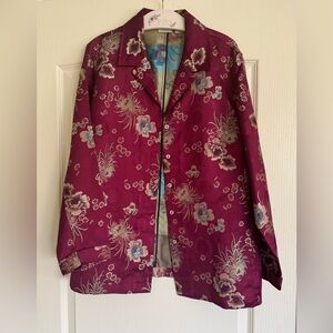 Chico's Burgundy Floral Women's Blazer